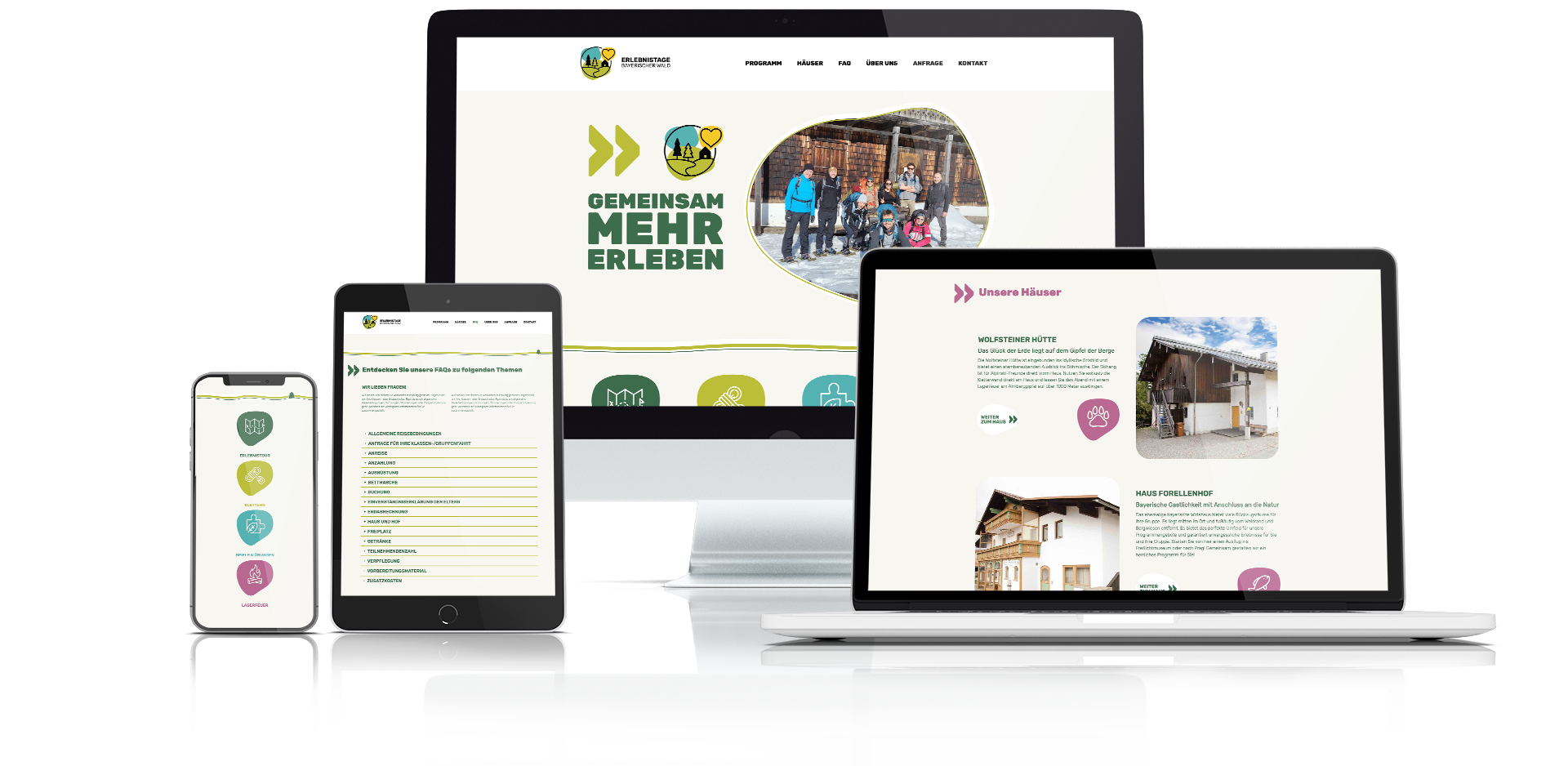 FRIENDS Erlebnistage Website Responsive Mockup 1920x1080px