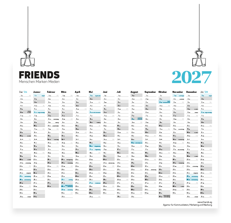 Kalender 2027 Mockup